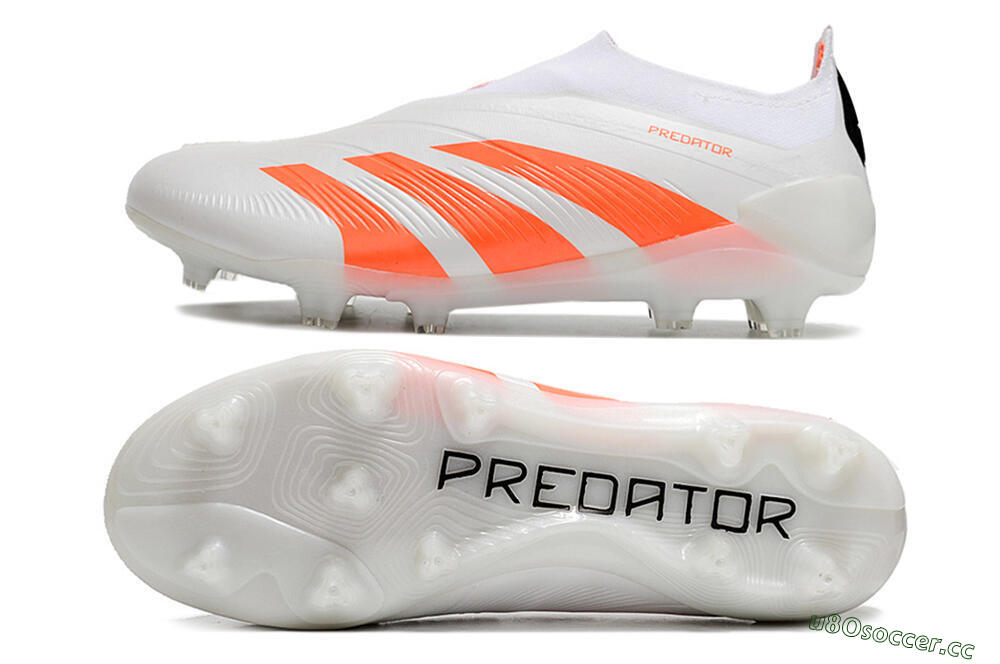Unisex Adidas Predator Accuracy+ FG Firm Ground Low-Tops Football Boots - Beige/White/Red 1