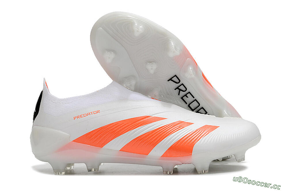 Unisex Adidas Predator Accuracy+ FG Firm Ground Low-Tops Football Boots - Beige/White/Red 2