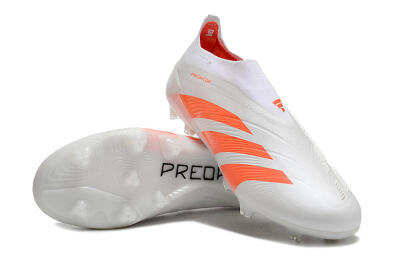 Unisex Adidas Predator Accuracy+ FG Firm Ground Low-Tops Football Boots - Beige/White/Red
