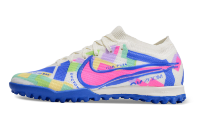 Unisex Nike Air Zoom Mercurial Vapor 15 Elite TF Artificial Turf Low-Tops Football Shoes - White/Rainbow