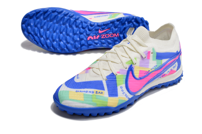 Unisex Nike Air Zoom Mercurial Vapor 15 Elite TF Artificial Turf Low-Tops Football Shoes - White/Rainbow