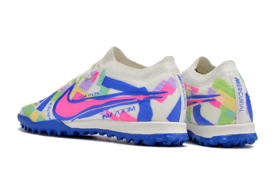 Unisex Nike Air Zoom Mercurial Vapor 15 Elite TF Artificial Turf Low-Tops Football Shoes - White/Rainbow