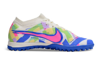 Unisex Nike Air Zoom Mercurial Vapor 15 Elite TF Artificial Turf Low-Tops Football Shoes - White/Rainbow