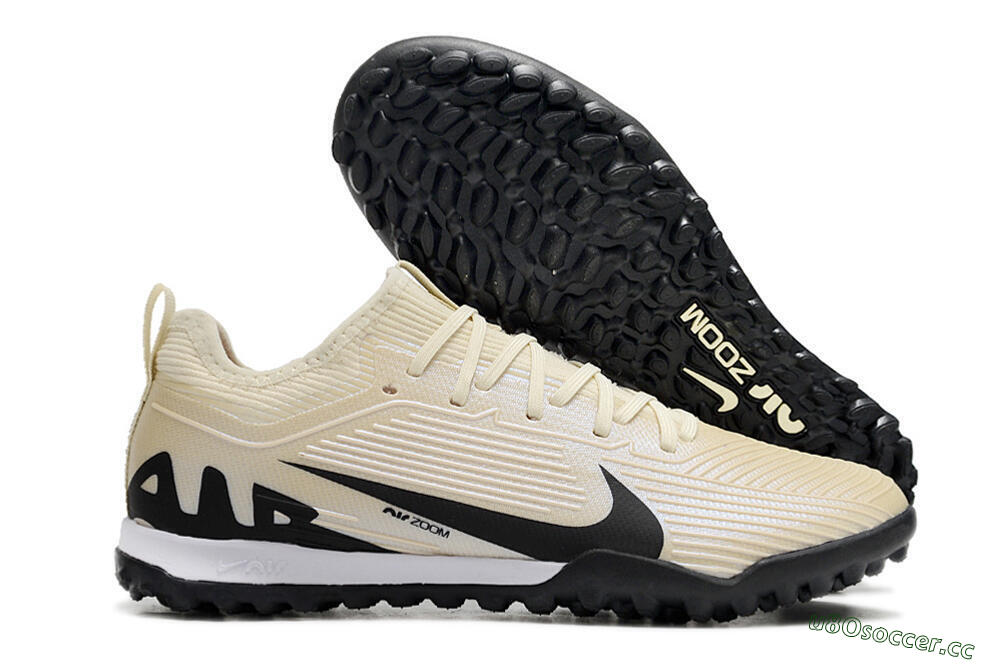 Unisex Nike Air Zoom Mercurial Vapor 15 Elite TF Artificial Turf Low-Tops Football Shoes - Beige/Black/White 2