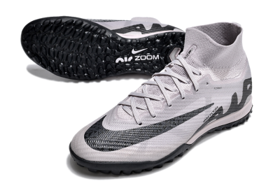 Unisex Nike Air Zoom Mercurial Superfly 9 Elite TF Artificial Turf High-Tops Football Shoes - Grey/Purple/Black