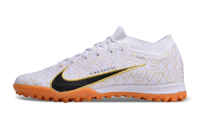 Unisex Nike Air Zoom Mercurial Vapor 15 Elite TF Artificial Turf Low-Tops Football Shoes - White/Black/Gold