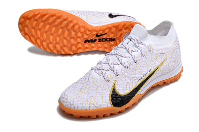 Unisex Nike Air Zoom Mercurial Vapor 15 Elite TF Artificial Turf Low-Tops Football Shoes - White/Black/Gold