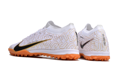 Unisex Nike Air Zoom Mercurial Vapor 15 Elite TF Artificial Turf Low-Tops Football Shoes - White/Black/Gold
