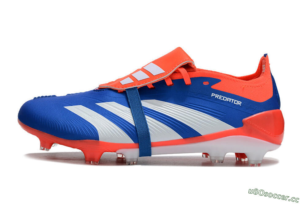 Unisex Adidas Predator Elite Foldover Tongue FG Firm Ground Low-Tops Football Boots - Blue/White/Red 0