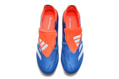 Unisex Adidas Predator Elite Foldover Tongue FG Firm Ground Low-Tops Football Boots - Blue/White/Red