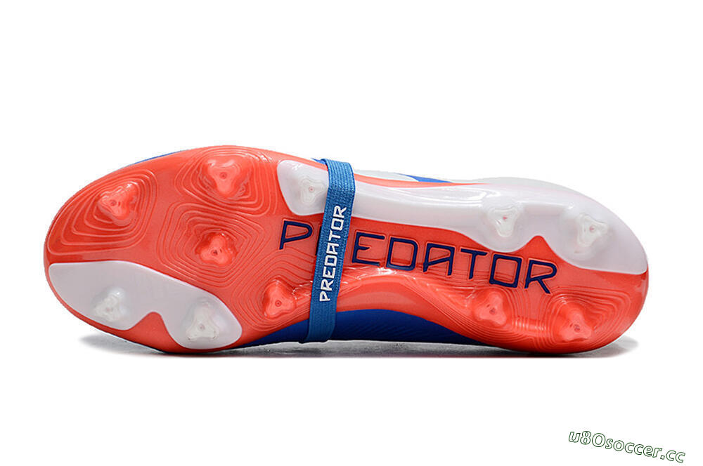 Unisex Adidas Predator Elite Foldover Tongue FG Firm Ground Low-Tops Football Boots - Blue/White/Red 6