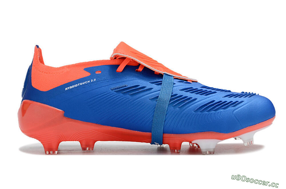 Unisex Adidas Predator Elite Foldover Tongue FG Firm Ground Low-Tops Football Boots - Blue/White/Red 7