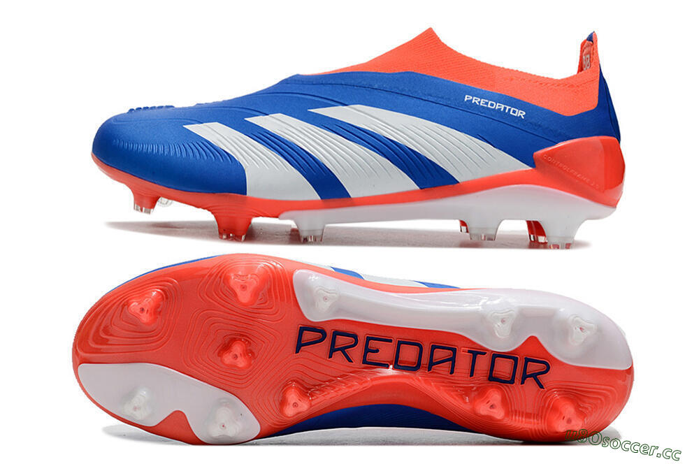 Unisex Adidas Predator Accuracy+ FG Firm Ground Low-Tops Football Boots - Blue/White/Red 1