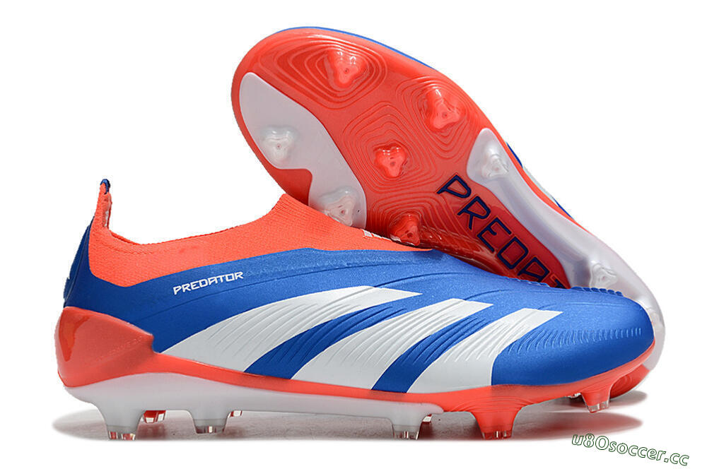 Unisex Adidas Predator Accuracy+ FG Firm Ground Low-Tops Football Boots - Blue/White/Red 2