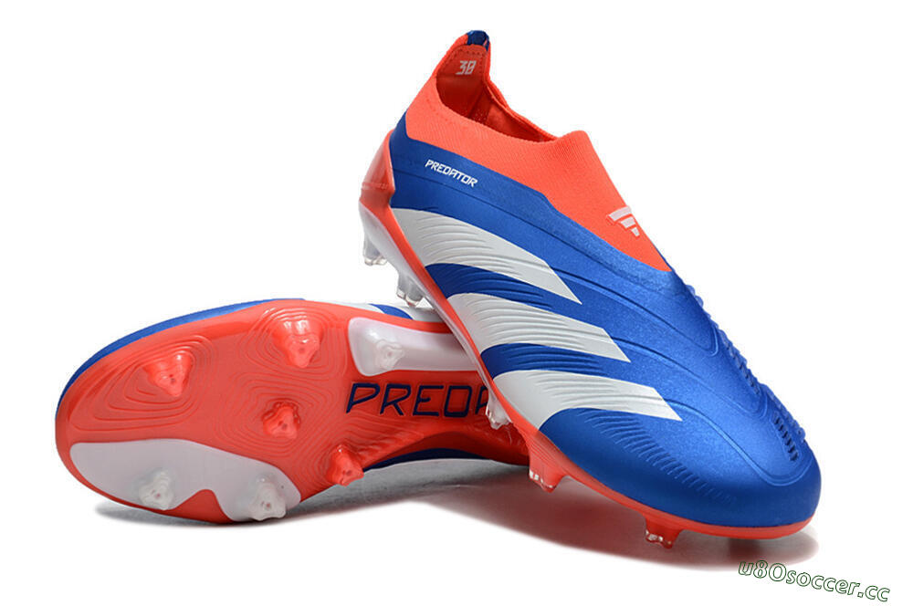 Unisex Adidas Predator Accuracy+ FG Firm Ground Low-Tops Football Boots - Blue/White/Red 3