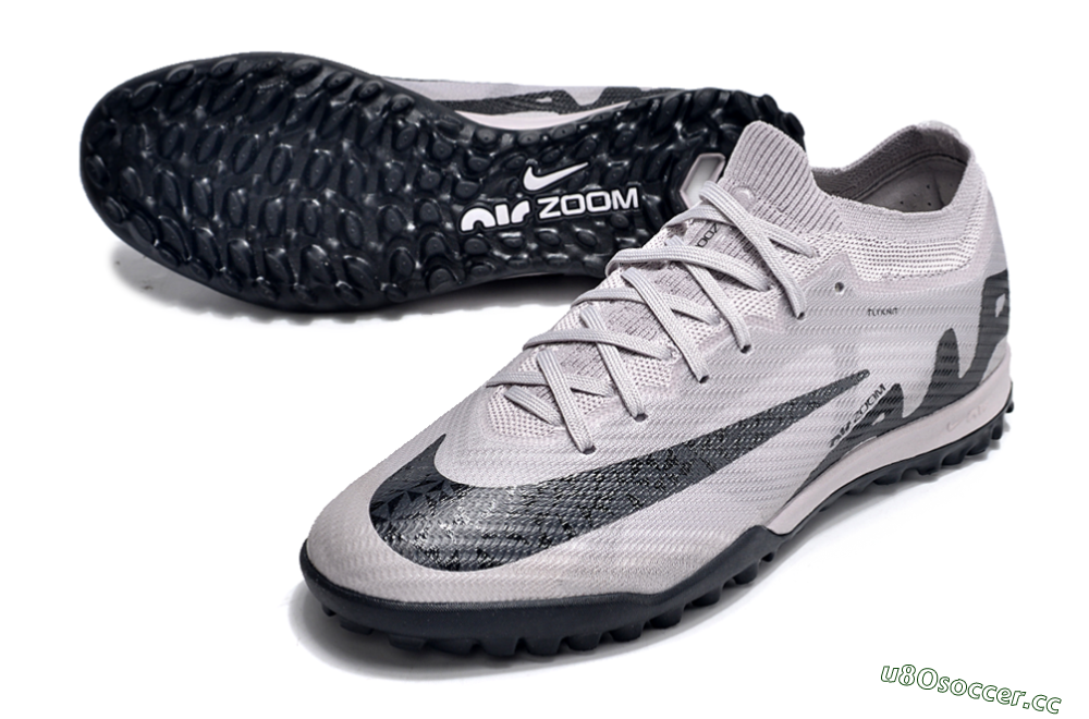 Unisex Nike Air Zoom Mercurial Vapor 15 Elite TF Artificial Turf Low-Tops Football Shoes - Grey/Purple/Black 3