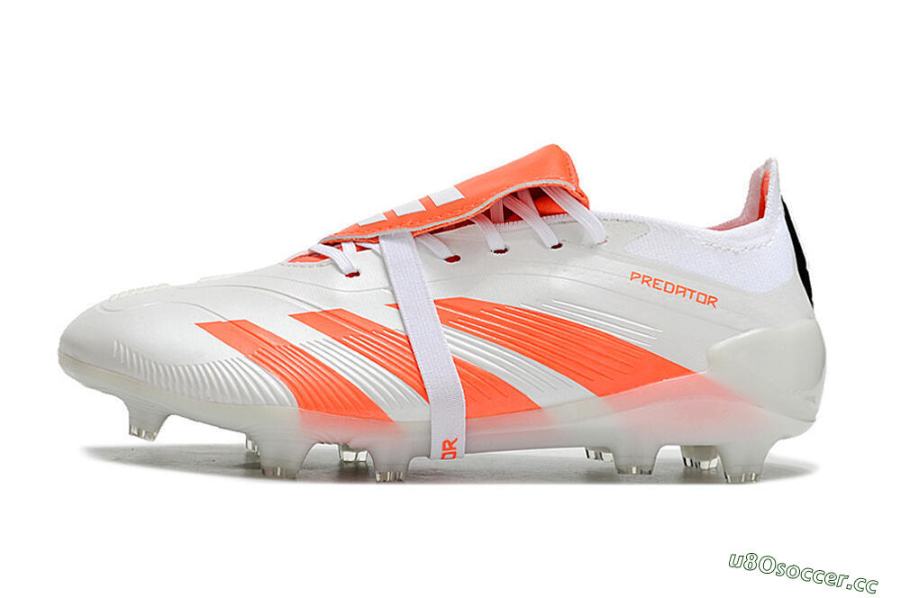 Unisex Adidas Predator Elite Foldover Tongue FG Firm Ground Low-Tops Football Boots - Beige/White/Red 0