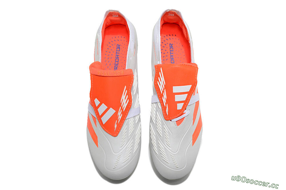 Unisex Adidas Predator Elite Foldover Tongue FG Firm Ground Low-Tops Football Boots - Beige/White/Red 4