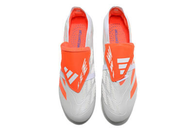 Unisex Adidas Predator Elite Foldover Tongue FG Firm Ground Low-Tops Football Boots - Beige/White/Red