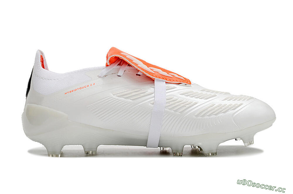 Unisex Adidas Predator Elite Foldover Tongue FG Firm Ground Low-Tops Football Boots - Beige/White/Red 7