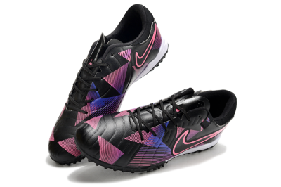 Men's Nike Tiempo Legend 10 Pro TF Artificial Turf Low-Tops Football Shoes - Black/Purple/Pink