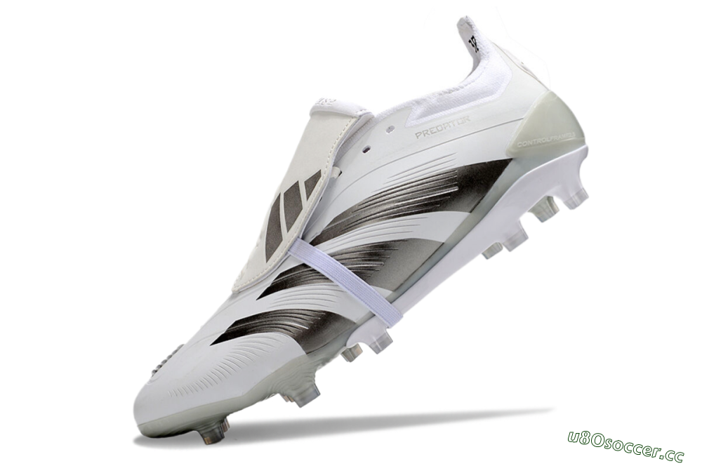 Men's Adidas Predator Elite Foldover Tongue FG Firm Ground Low-Tops Football Boots - White/Grey 5