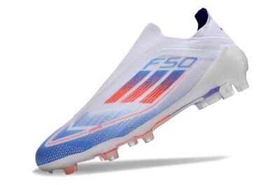 Men's Adidas F50 Adizero FG Firm Ground Low-Tops Football Boots - White/Blue/Orange