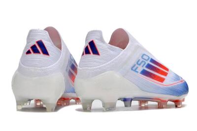 Men's Adidas F50 Adizero FG Firm Ground Low-Tops Football Boots - White/Blue/Orange