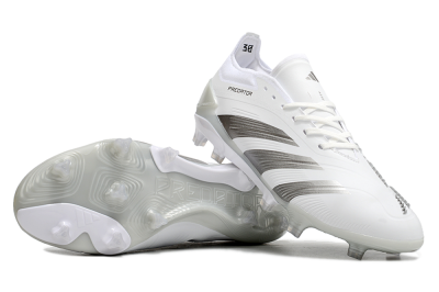 Men's Adidas Predator Accuracy.1 FG Firm Ground Low-Tops Football Boots - White/Silver/Grey