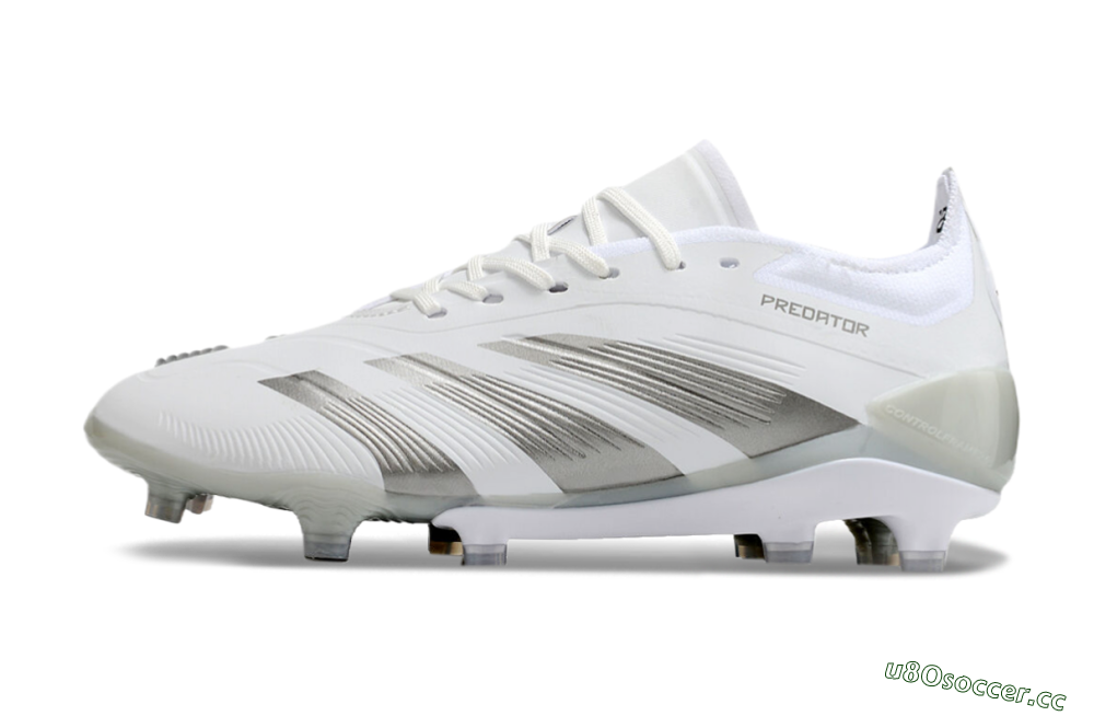 Men's Adidas Predator Accuracy.1 FG Firm Ground Low-Tops Football Boots - White/Silver/Grey 0