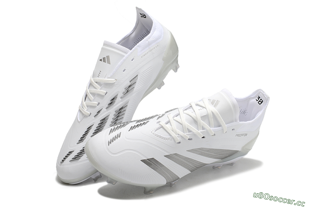 Men's Adidas Predator Accuracy.1 FG Firm Ground Low-Tops Football Boots - White/Silver/Grey 3