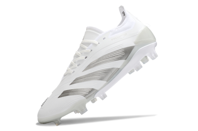 Men's Adidas Predator Accuracy.1 FG Firm Ground Low-Tops Football Boots - White/Silver/Grey