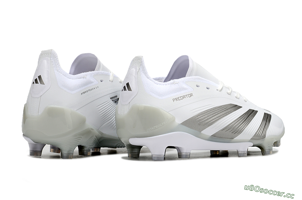 Men's Adidas Predator Accuracy.1 FG Firm Ground Low-Tops Football Boots - White/Silver/Grey 6