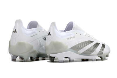 Men's Adidas Predator Accuracy.1 FG Firm Ground Low-Tops Football Boots - White/Silver/Grey