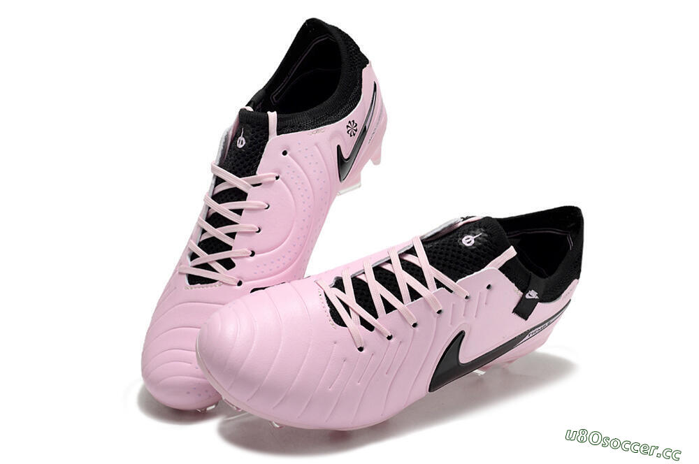 Men's Nike Tiempo Legend 10 Elite FG Firm Ground Low-Tops Football Boots - Pink/Black 3