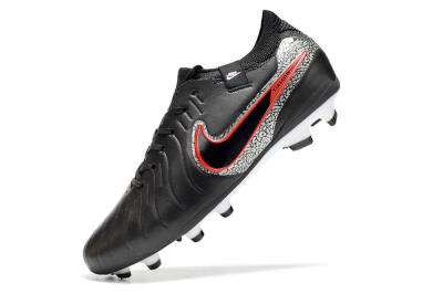 Men's Nike Tiempo Legend 10 Elite FG Firm Ground Low-Tops Football Boots - Black/Red/White