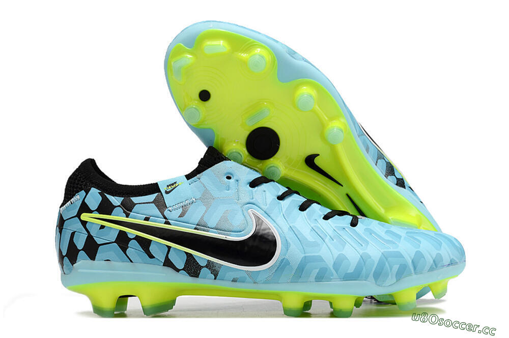 Men's Nike Tiempo Legend 10 Elite FG Firm Ground Low-Tops Football Boots - Jade/Black/Yellow 2