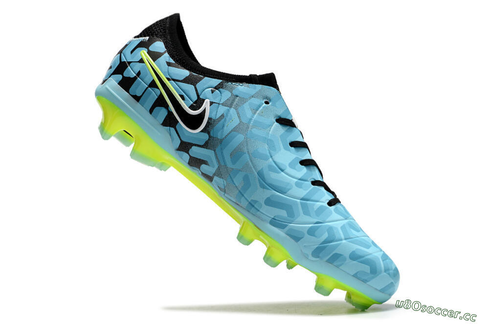 Men's Nike Tiempo Legend 10 Elite FG Firm Ground Low-Tops Football Boots - Jade/Black/Yellow 4