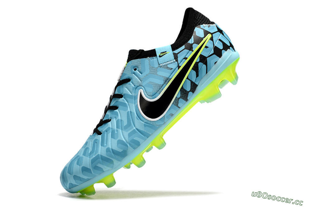 Men's Nike Tiempo Legend 10 Elite FG Firm Ground Low-Tops Football Boots - Jade/Black/Yellow 5