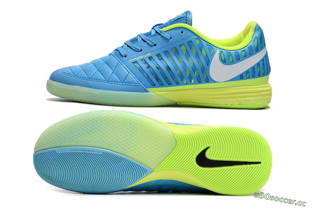 Men's Nike Lunar Gato 2 IC Indoor & Futsal Low-Tops Football Shoes - Jade/White/Yellow 1
