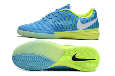 Men's Nike Lunar Gato 2 IC Indoor & Futsal Low-Tops Football Shoes - Jade/White/Yellow