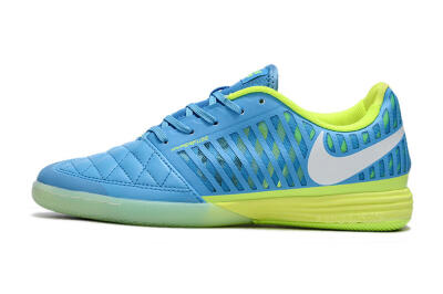 Men's Nike Lunar Gato 2 IC Indoor & Futsal Low-Tops Football Shoes - Jade/White/Yellow