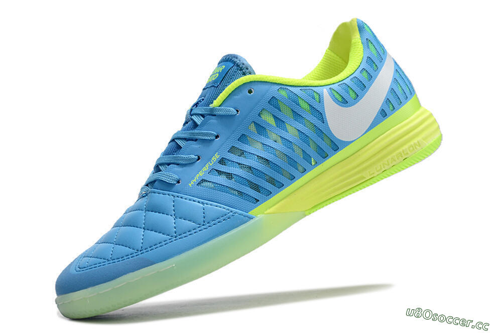 Men's Nike Lunar Gato 2 IC Indoor & Futsal Low-Tops Football Shoes - Jade/White/Yellow 5