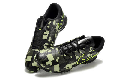 Men's Nike Tiempo Legend 10 TF Artificial Turf Low-Tops Football Shoes - Black/Yellow/Camo