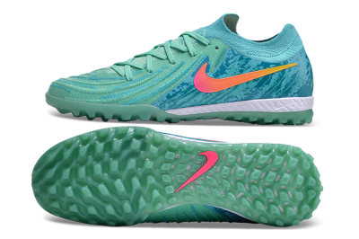 Men's Nike Phantom GX 2 Elite TF Artificial Turf Low-Tops Football Shoes - Green/Pink/Orange