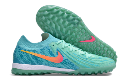 Men's Nike Phantom GX 2 Elite TF Artificial Turf Low-Tops Football Shoes - Green/Pink/Orange