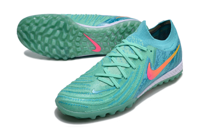 Men's Nike Phantom GX 2 Elite TF Artificial Turf Low-Tops Football Shoes - Green/Pink/Orange
