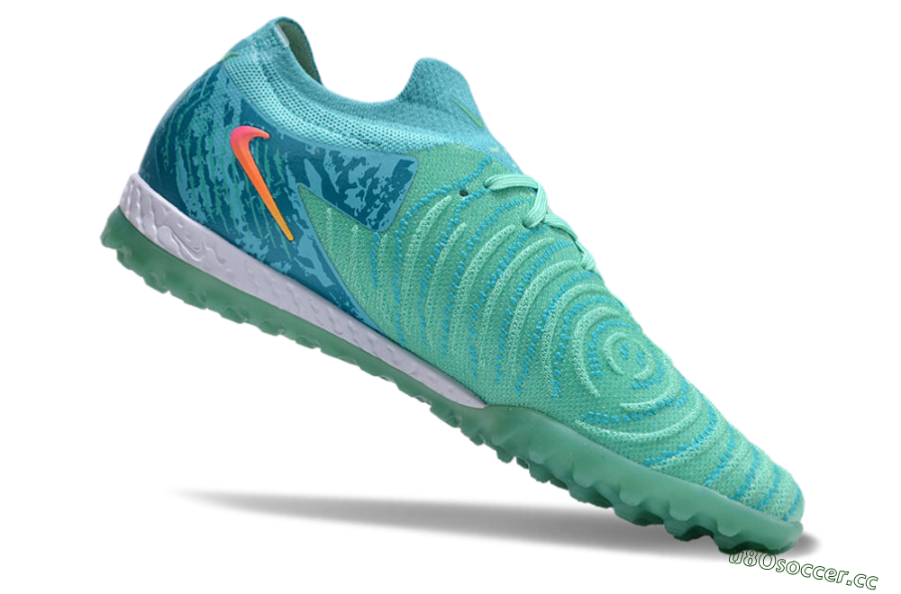 Men's Nike Phantom GX 2 Elite TF Artificial Turf Low-Tops Football Shoes - Green/Pink/Orange 4