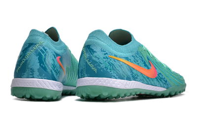 Men's Nike Phantom GX 2 Elite TF Artificial Turf Low-Tops Football Shoes - Green/Pink/Orange