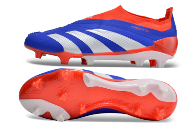 Men's Adidas Predator Elite Laceless FG Firm Ground Low-Tops Football Boots - Blue/White/Red